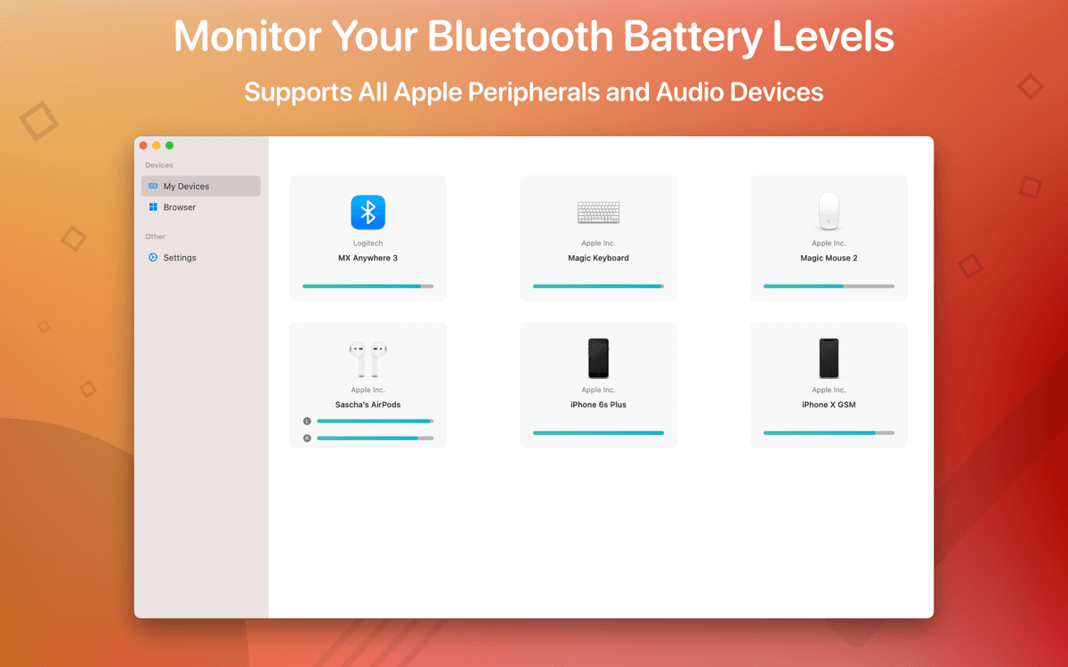 Magic Battery 7.7.1 for Mac 连接设备电池电量显示工具