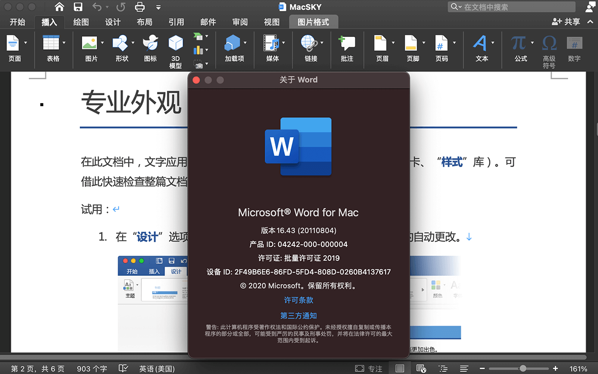 Microsoft Word 2019 v16.46 Mac 中文独立破解版 文字处理和文档创建工具