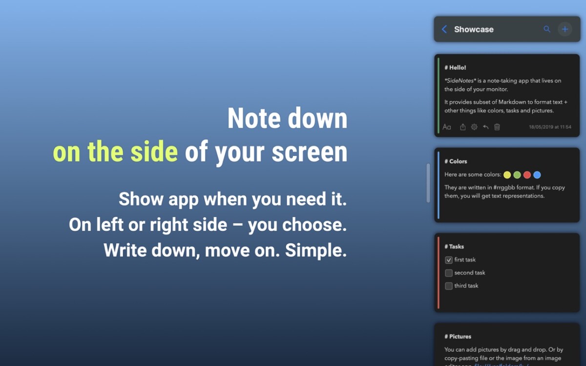 SideNotes 1.4.8 for Mac 优秀侧边栏笔记工具