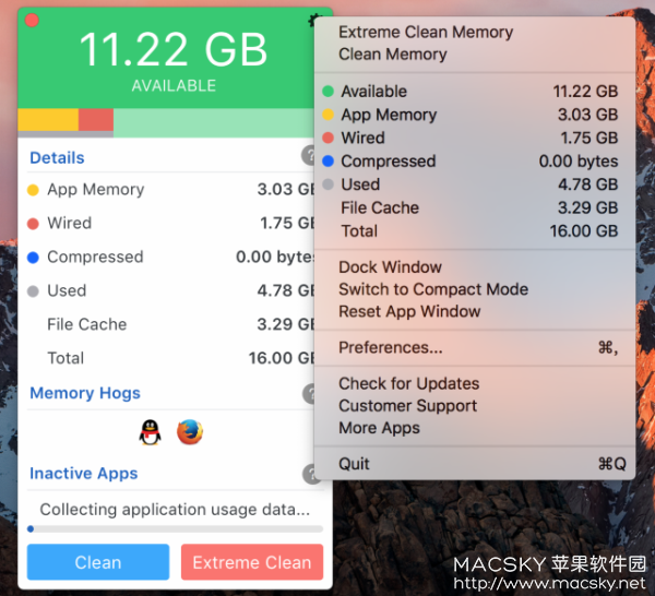 Memory Clean 3 v1.0.24 for Mac 系统内存清理优化工具