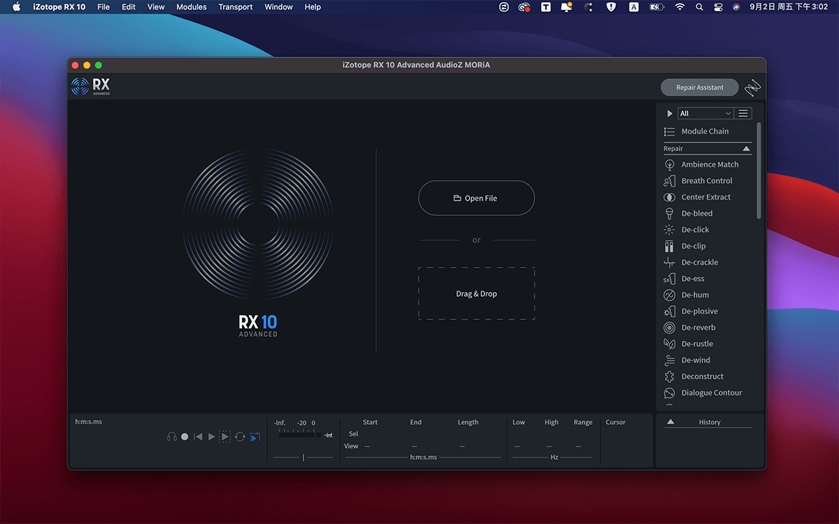 iZotope RX 10 Audio Editor Advanced v10.3.0（M1+Intel）破解版 音频降噪处理套装工具