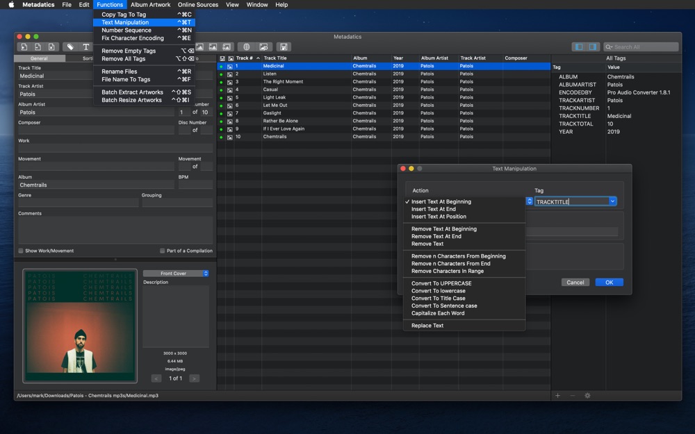 Metadatics 1.6.9 for Mac 实用的音频元数据编辑器