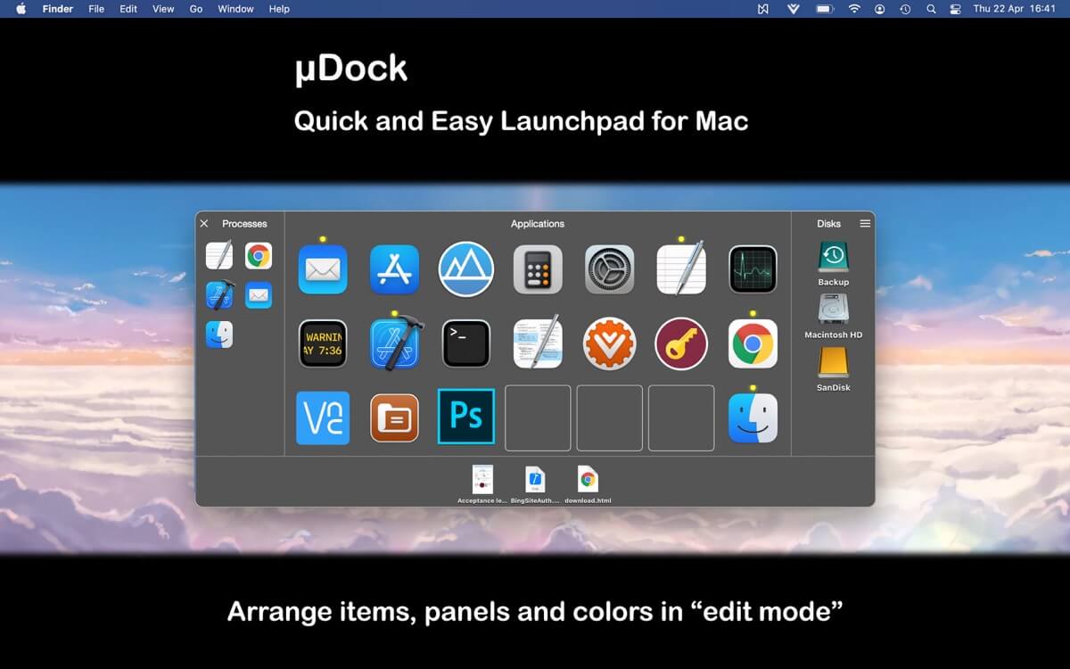 uDock 3.4 (34002) for Mac 激活版 Dock栏程序快速启动工具