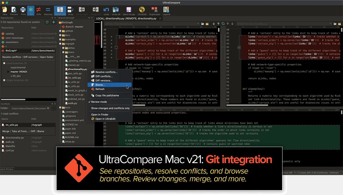 UltraCompare 2022.1.0.18 for Mac 中文破解版 文件内容及文件夹比较对比工具