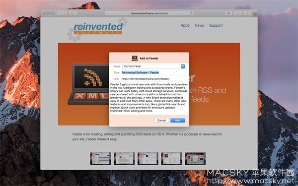 Feeder 3.7.5 for Mac 破解版 RSS文档创建编辑发布工具