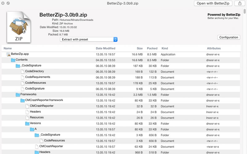BetterZip 4.2.5 (1558) for Mac 中文破解版 优秀文件解压缩软件