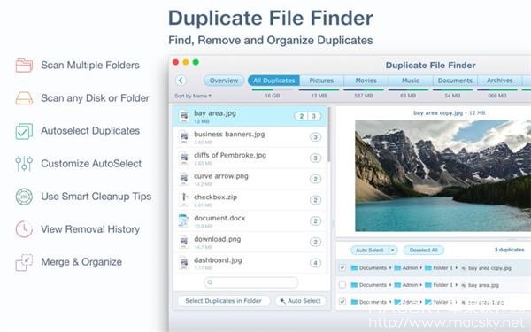 Duplicate File Finder Pro 5.1 Mac重复文件查找清理工具