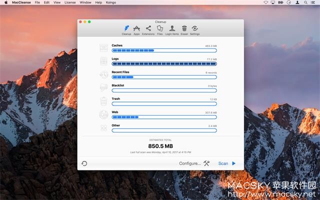 MacCleanse 7.0.3 for Mac 苹果系统专业垃圾清理软件