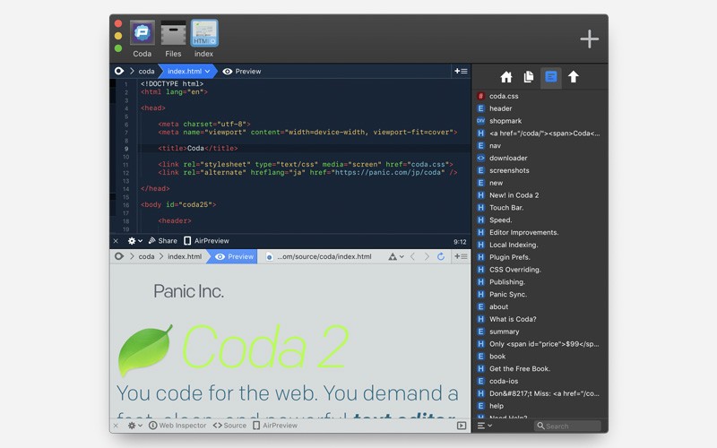 Coda 2 v2.7.7 for Mac 破解版 优秀网页代码文本编辑器工具