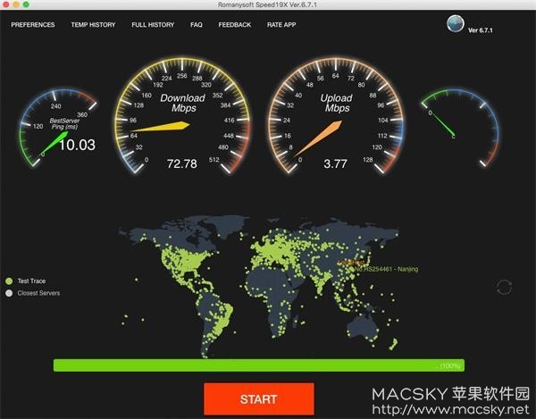 Romanysoft SpeedTest 7.0.4 for Mac 网络速度测试工具
