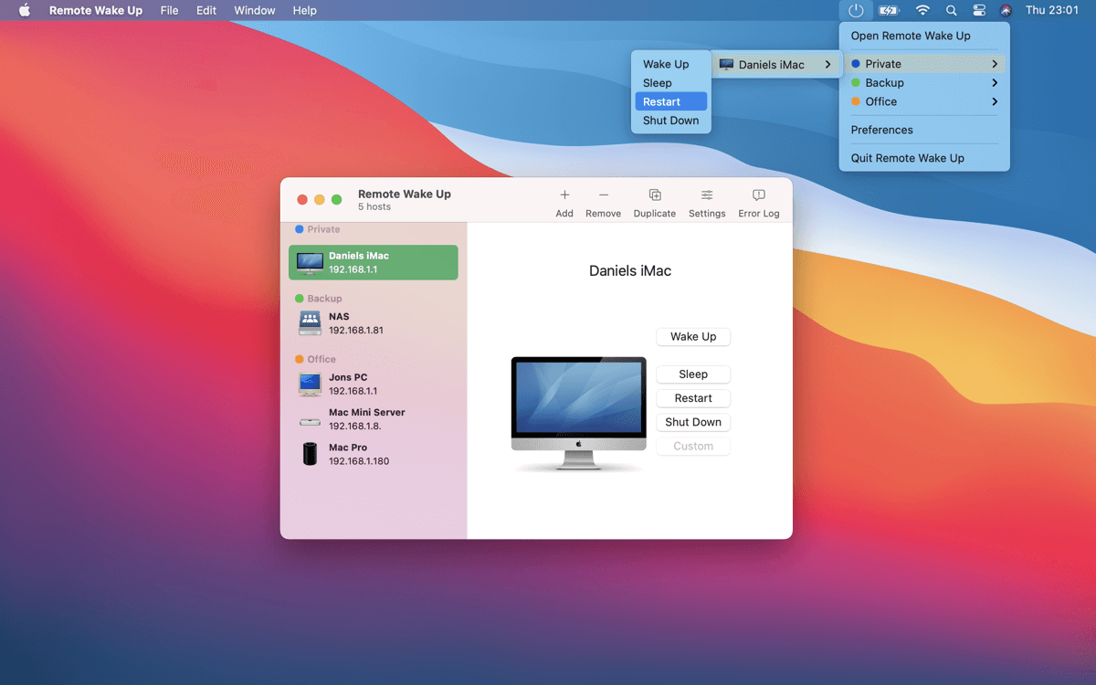 Remote Wake Up 1.4.1 for Mac 破解版 远程唤醒电脑工具