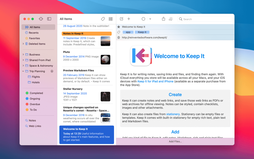 Keep It 1.11.16 for Mac 破解版 写笔记保存链接存储文档软件
