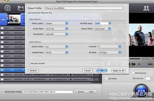Mac DVDRipper Pro 7.1.0 DVD文件提取格式转换工具