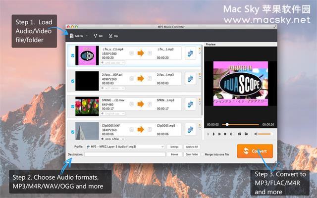 苹果系统MP3音乐格式转换器 MP3 Music Converter v1.0.55