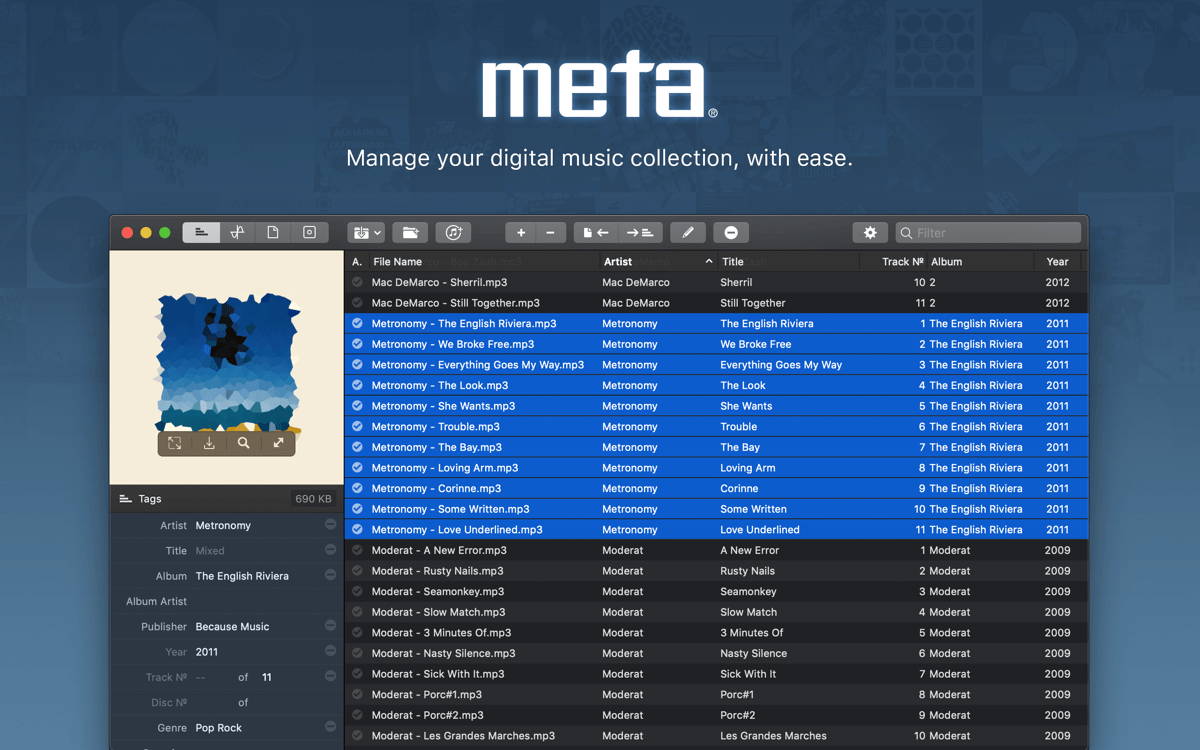 Meta 2.1.5.3495 for Mac 音乐管理元数据编辑修改软件