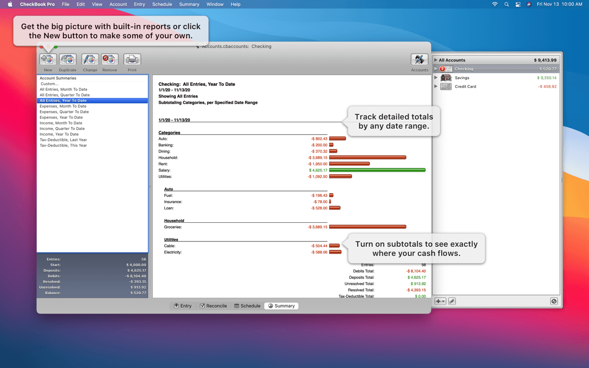 CheckBook Pro 2.7.13 for Mac 破解版 个人理财管理工具