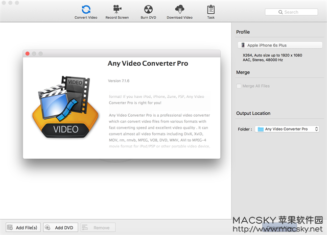 Any Video Converter Pro 7.1.10 Mac视频格式转换器