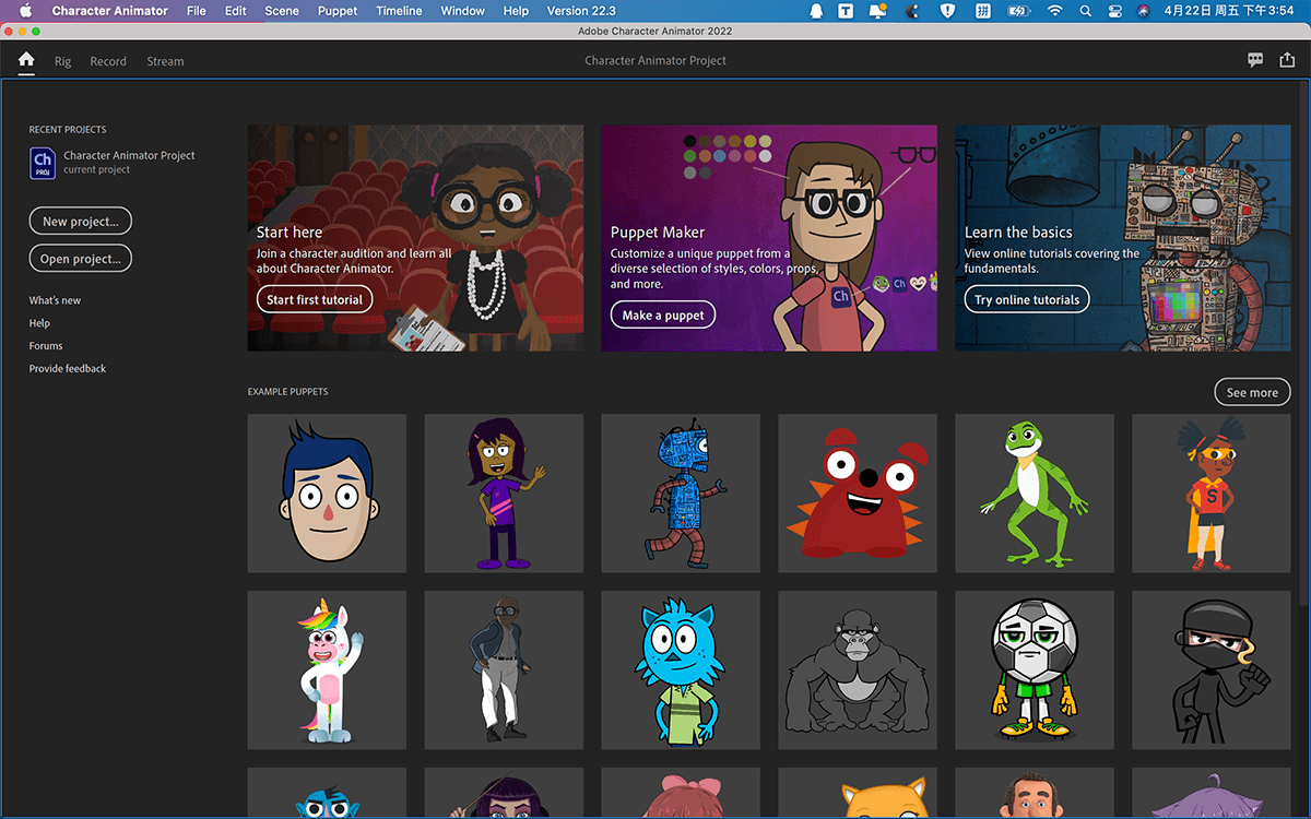 Adobe Character Animator 2022 v22.3 for Mac 动作捕捉及动画制作软件
