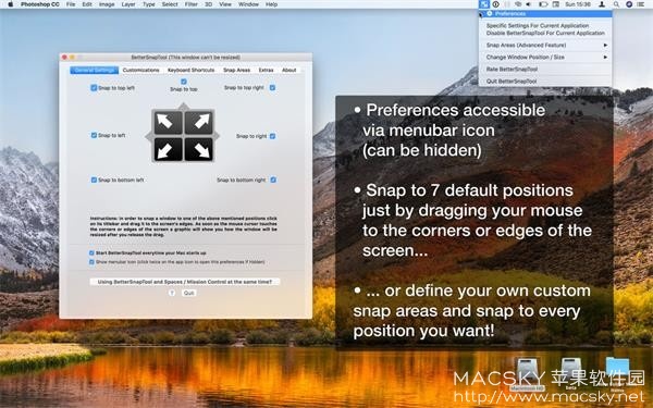 BetterSnapTool 1.9.7 for Mac 优秀窗口布局排列管理工具