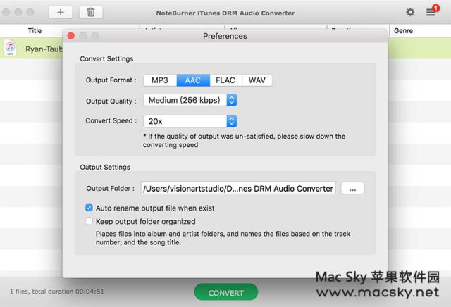 iTunes音频格式转换工具 NoteBurner iTunes DRM Audio Converter 2.1.4