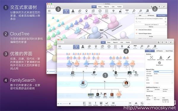 MacFamilyTree 8 v8.2.7 for Mac 优秀的家谱制作工具