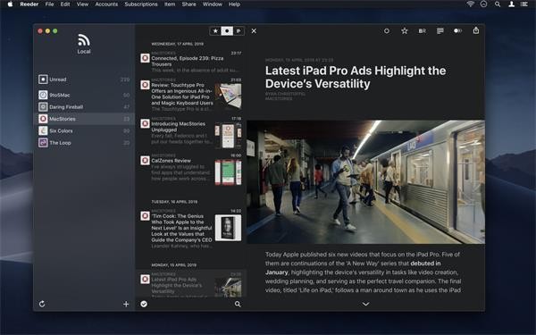 Reeder 4.2.5 for Mac 破解版 优秀RSS阅读器客户端