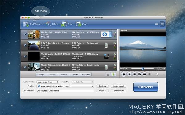 Super MOV Converter 6.3.9 for Mac 超级MOV视频格式转换器