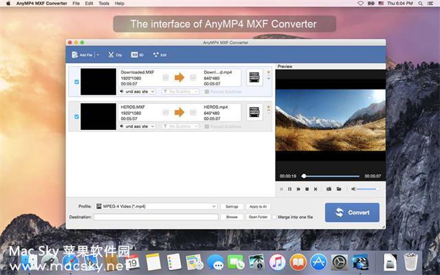 AnyMP4 MXF Converter 8.2.8 for Mac MXF视频格式转换器