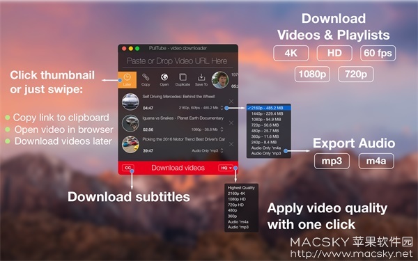 PullTube Video Downloader 0.10.10 Youtube和Vimeo视频下载器