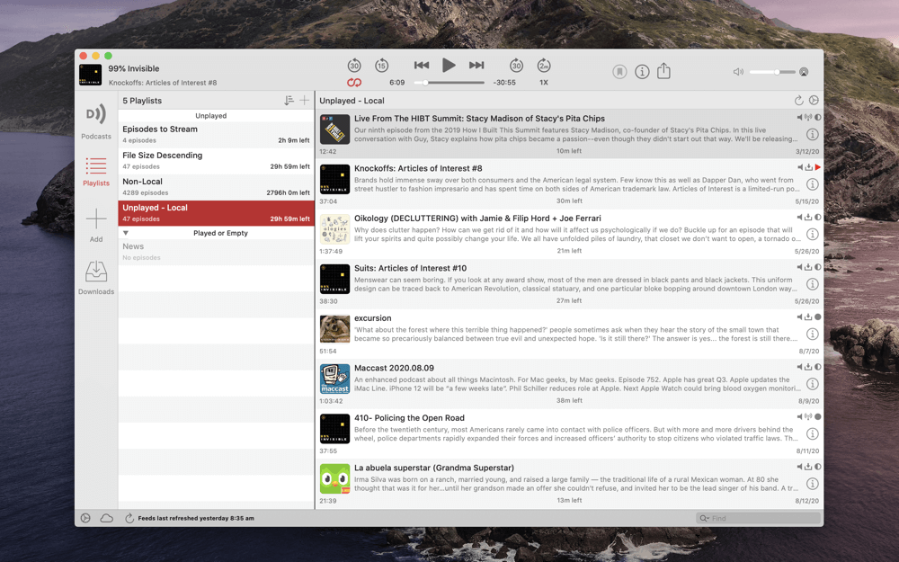 Downcast 2.11.19 for Mac 破解版 播客订阅下载播放工具