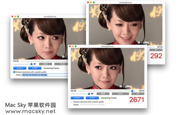 苹果视频文件静帧截图软件 movie2picture 3.03 Mac OS X