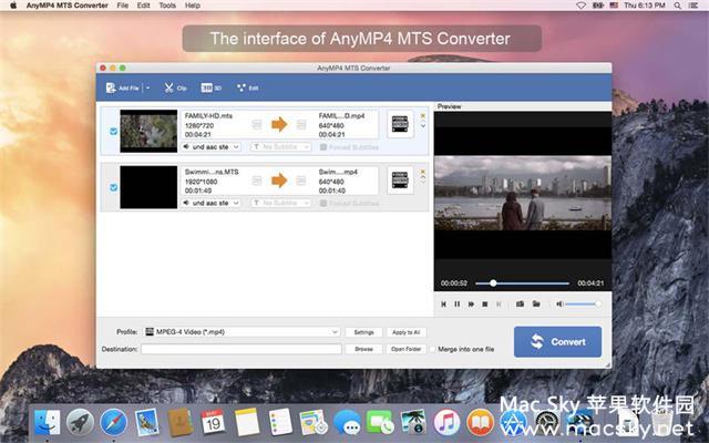 苹果MTS视频格式转换器 AnyMP4 MTS Converter 6.2.29