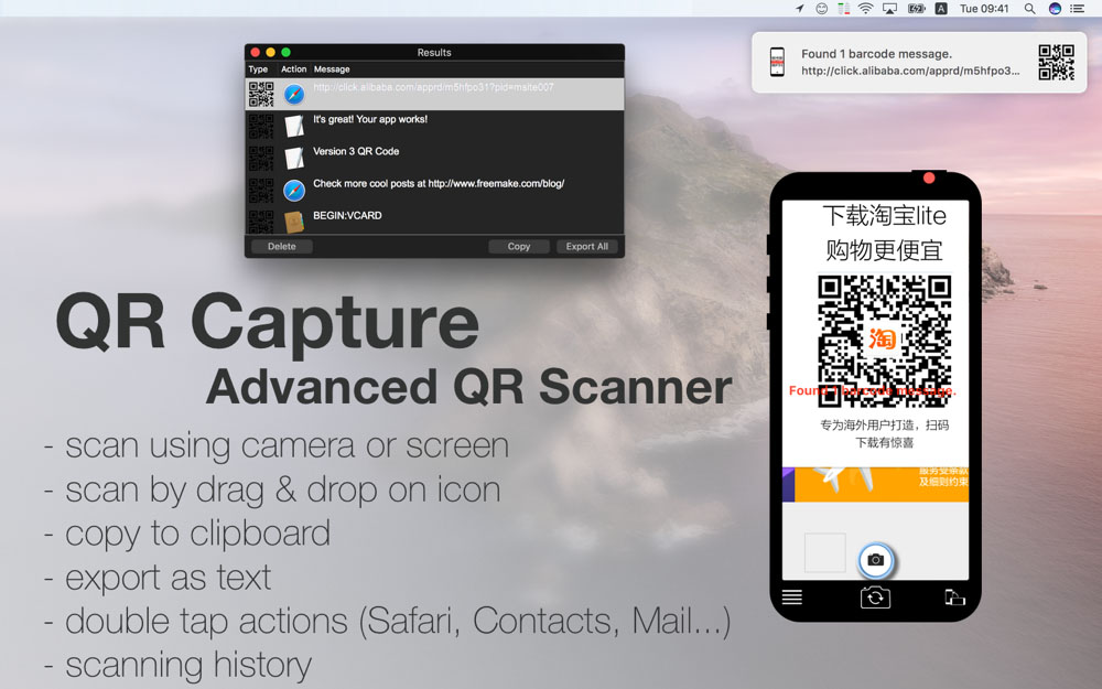 QR Capture 2.3 for Mac 高级QR二维码扫描工具