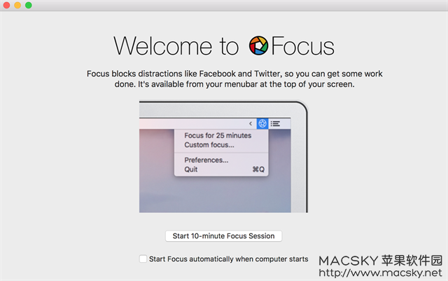 Focus 1.8.1 for Mac 阻止网络干扰提高工作效率工具