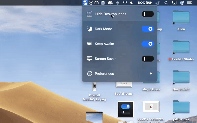 One Switch 1.28 for Mac 中文破解版 一键切换系统各项功能软件插图1