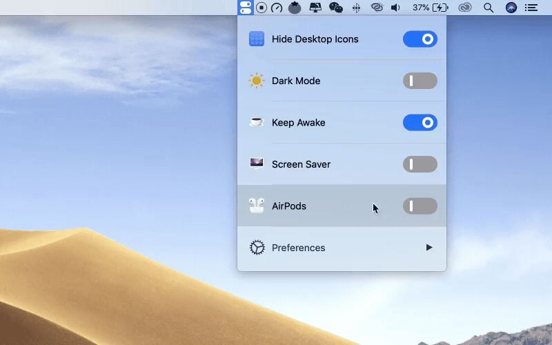 One Switch 1.28 for Mac 中文破解版 一键切换系统各项功能软件插图5