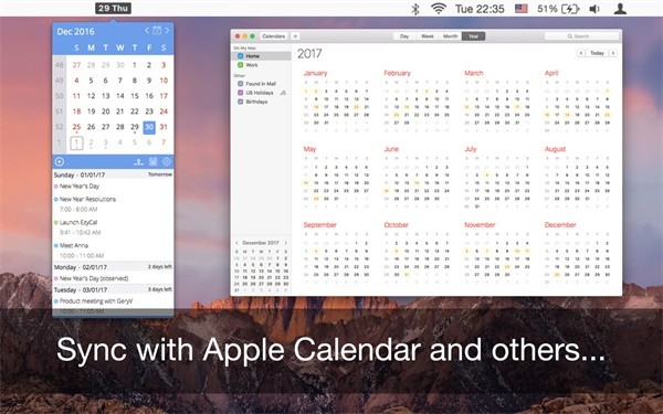 EzyCal 1.8 for Mac 状态栏日历任务提醒工具