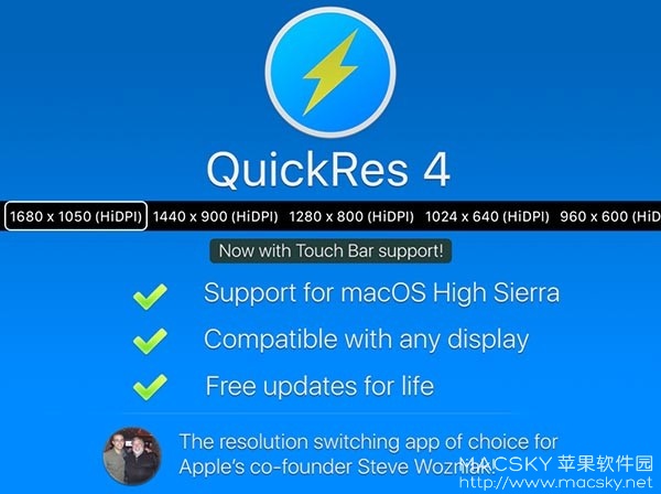 QuickRes 4.8 for Mac 屏幕分辨率快速切换工具