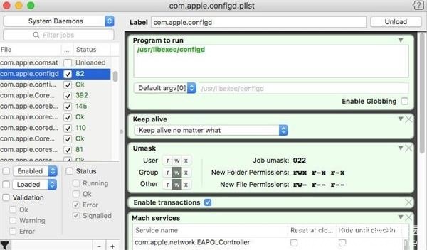 LaunchControl 1.52.4 for Mac 强大后台服务管理进程launchd辅助工具