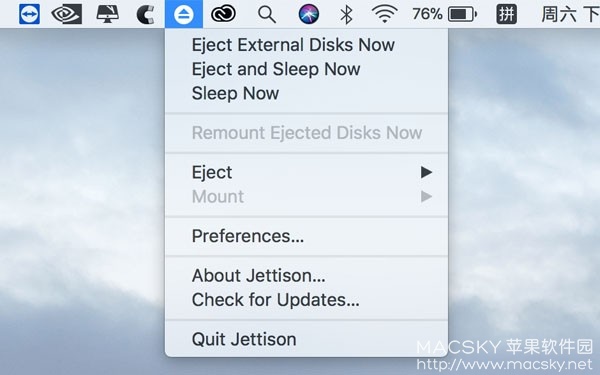 Jettison 1.8.5 for Mac 破解版 自动安全弹出外部磁盘工具