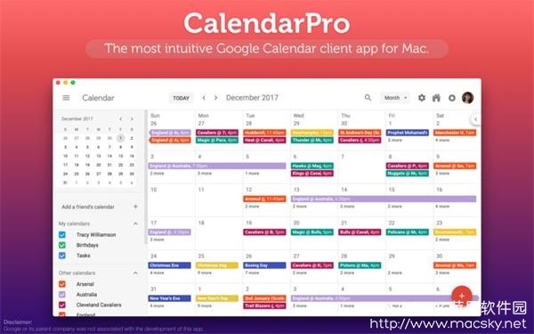 CalendarPro for Google 3.0.2 Mac 谷歌桌面日历软件