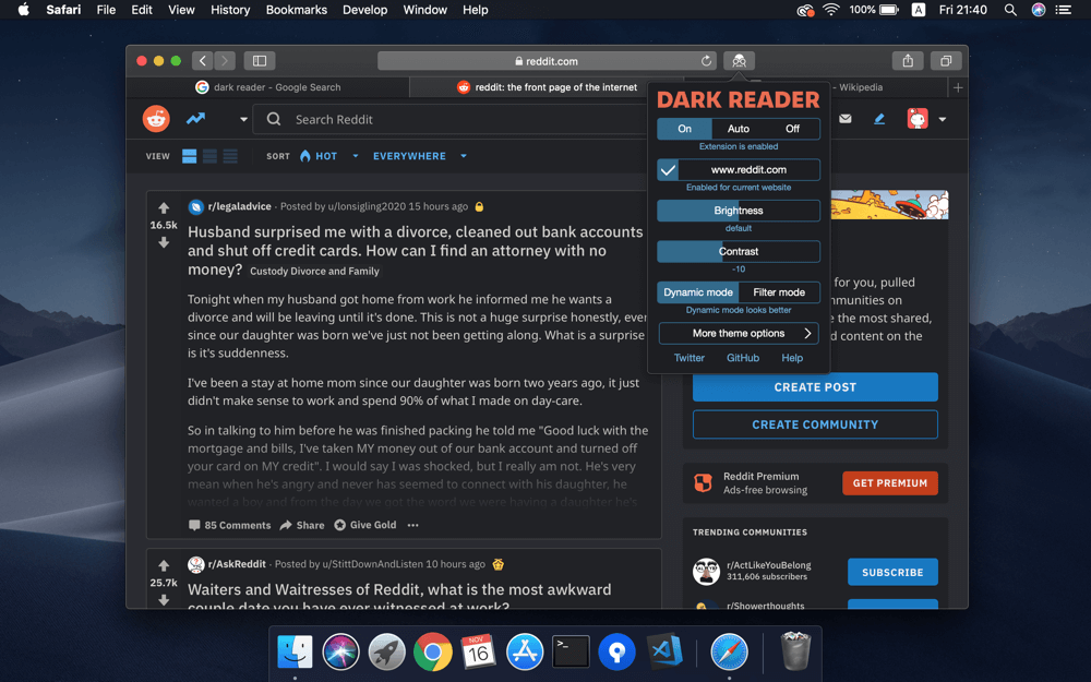 Dark Reader for Safari 1.4.4 Mac破解版 Safari浏览器黑暗模式阅读插件