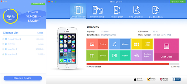 iOS设备垃圾清理数据清除备份工具 iPhone Cleaner 3.9.6