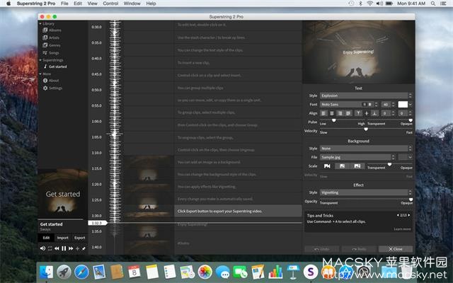 Superstring 2 Pro v2.9.7 for Mac 歌词视频制作软件
