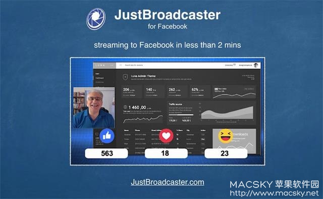 JustBroadcaster for Facebook 1.8.9 Facebook直播及视频录制软件
