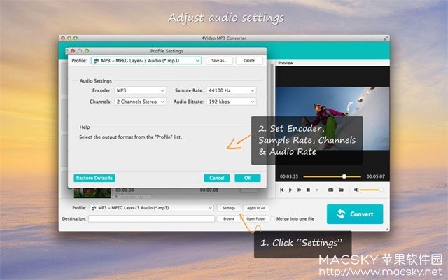 4Video MP3 Converter v5.1.63 for Mac 音视频格式转换器