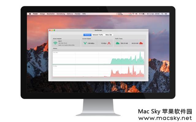 苹果有线无线网络信息速度显示工具 NetWorker 3.3.2 Mac OSX
