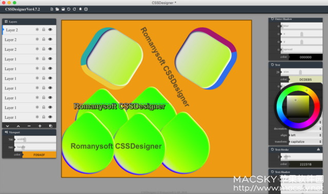 CSS可视化样式设计工具 CSSDesigner 5.0 Mac OS X