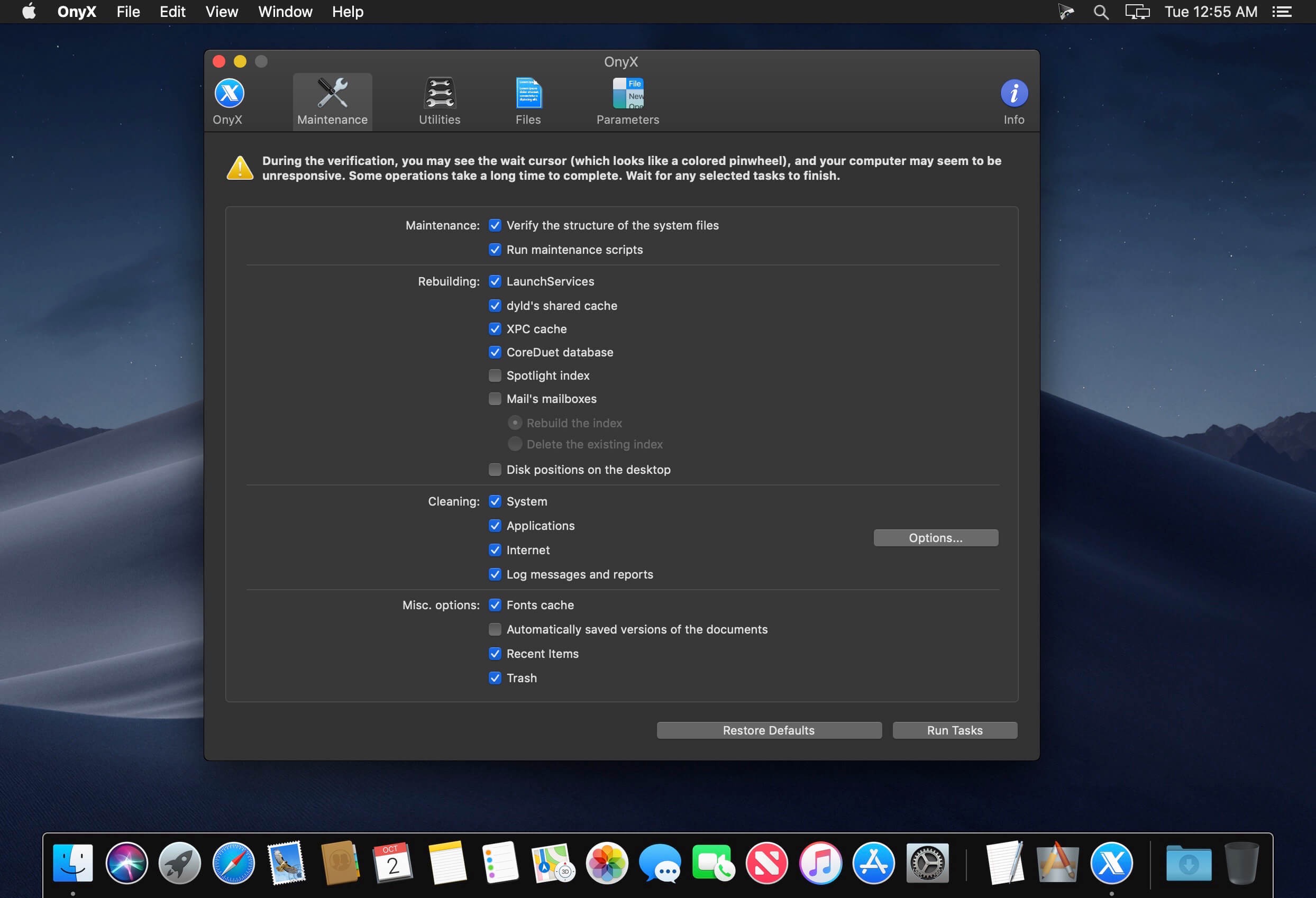 OnyX 4.3.2 mac系统维护和mac系统清理