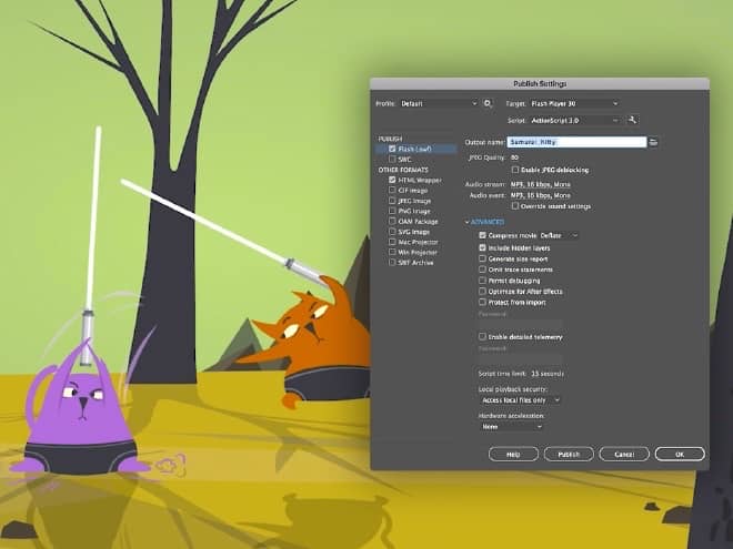 Adobe Animate 2021 mac破解版 发布到任何平台 